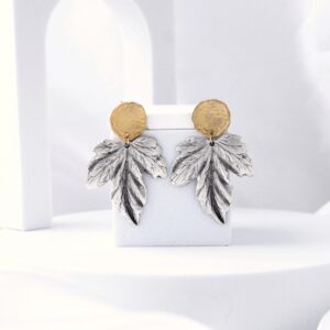 Pendientes Maple Mix Baño Oro y Plata