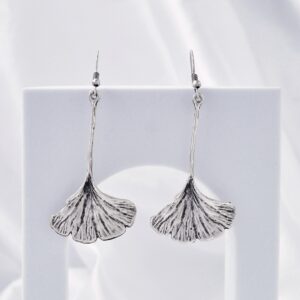 Pendientes Ginkgo Baño Plata