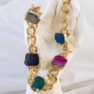 Collar Arel Piedras Baño Oro