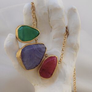 Collar Ploi Piedras Baño Oro