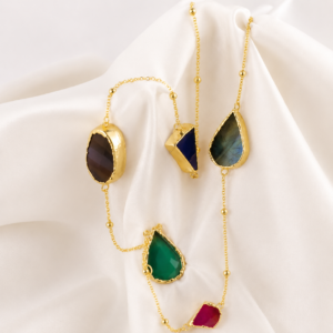 Collar Kood Piedras Baño Oro