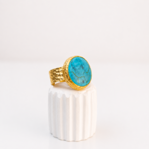Anillo Intuicion Turquesa Baño Oro