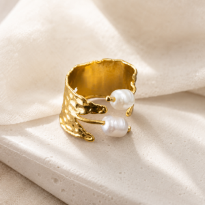 Anillo Pérola Baño Oro